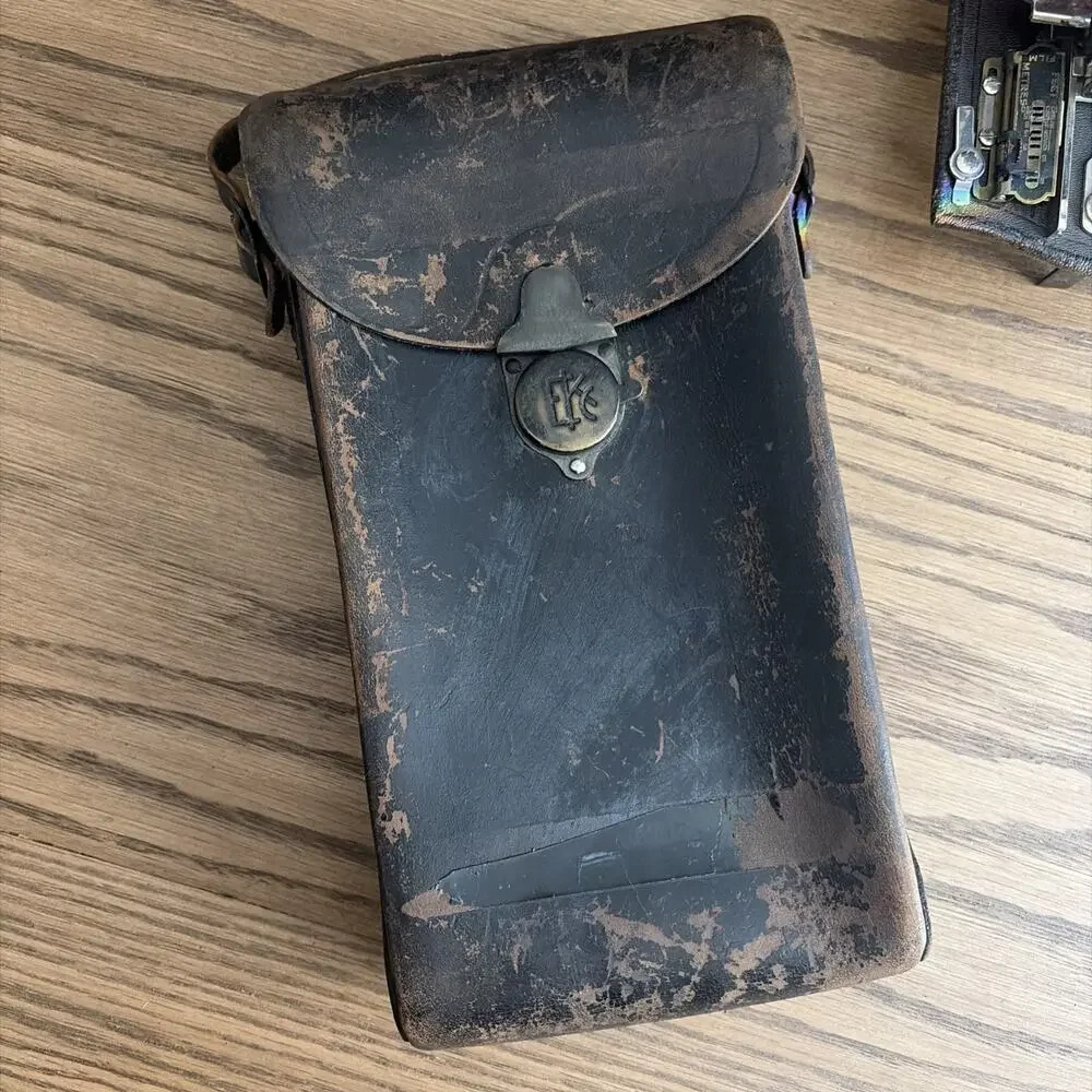 Antique Kodak No. 3A Folding Pocket Camera Model C Red Leather Bellows With Case